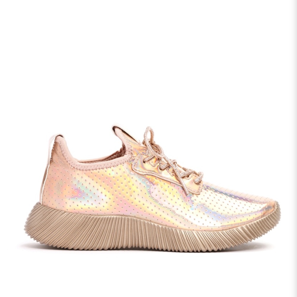 Fashion Nova Rose gold metallic sneakers